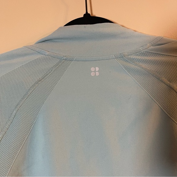 Sweaty Betty Blue Fitted Zippered Polo Sweatshirt - Picture 6 of 10